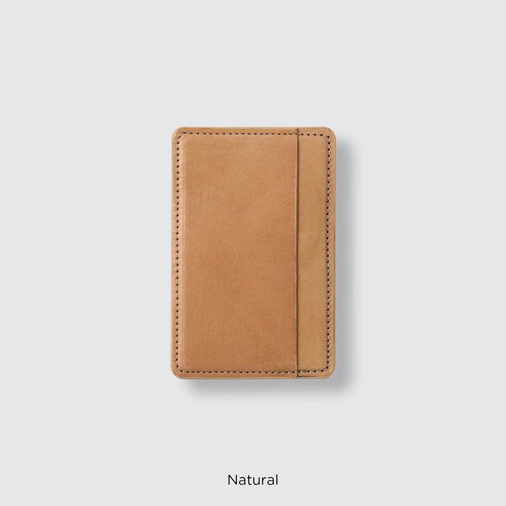 MagSafe-compatible genuine leather card pocket, Mostro Japan leather