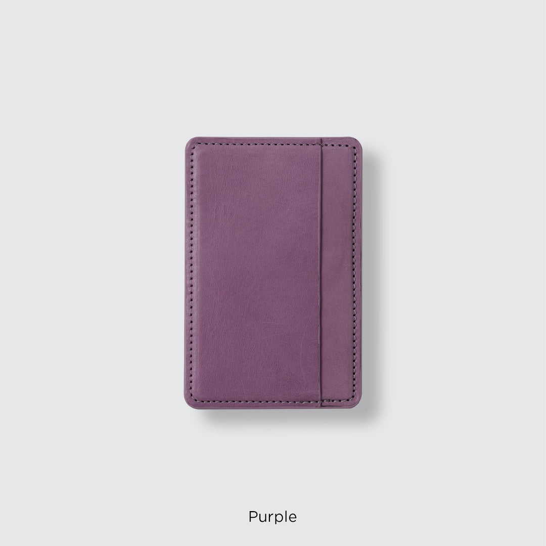 MagSafe-compatible genuine leather card pocket, Mostro Japan leather