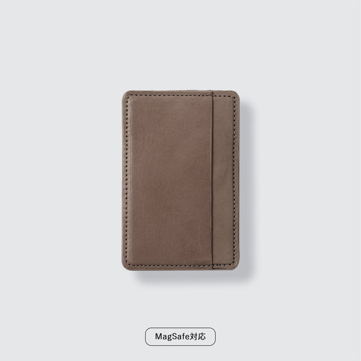 MagSafe-compatible genuine leather card pocket, Mostro Japan leather