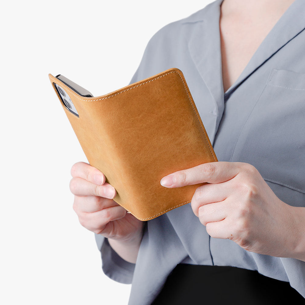 Genuine Leather Japan Leather Mostro Card Storage Personalized Engraving (Color Foil Stamping) Notebook-style Case Xperia Series