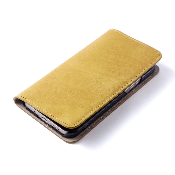 本革 ジャパンレザー モストロ カード収納 名入れ 刻印(カラー箔押し) 手帳型ケース iPhoneシリーズ