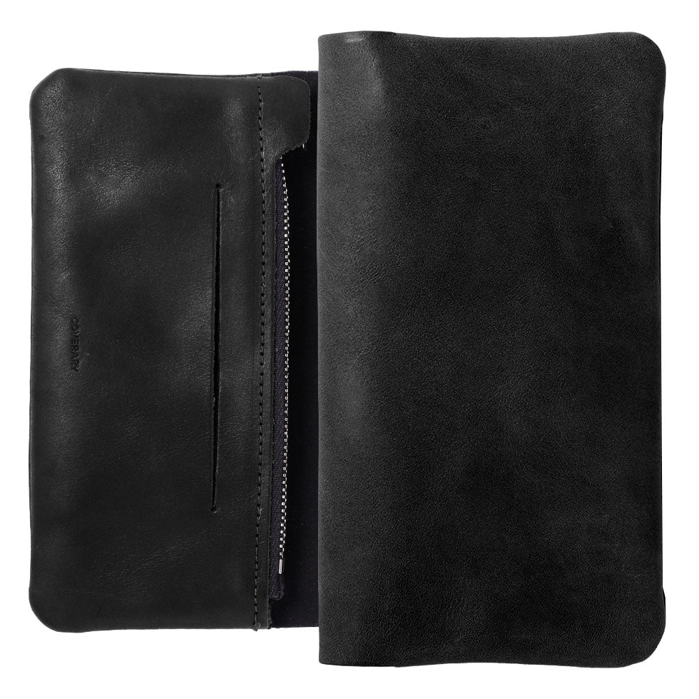 Genuine leather Japan leather Mostro stand function zipper pocket included notebook-style case AQUOS series