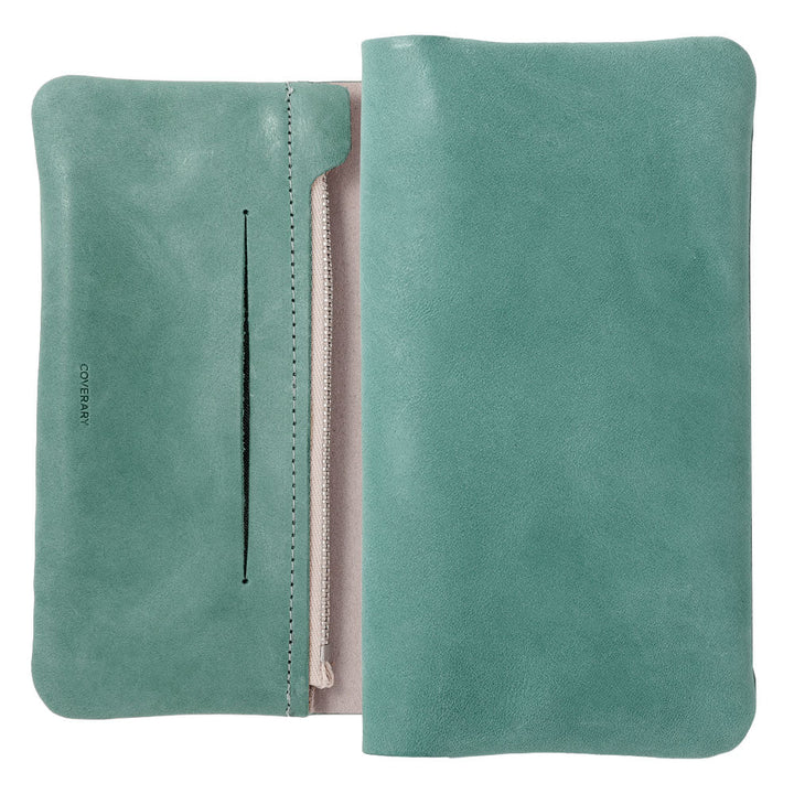 Genuine leather Japan leather Mostro stand function zipper pocket included notebook-style case AQUOS series