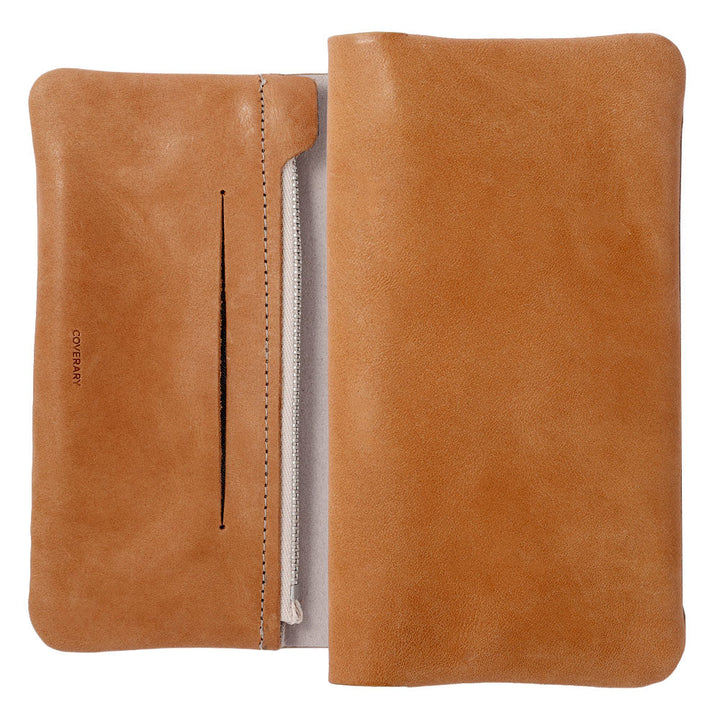 Genuine leather Japan leather Mostro stand function zipper pocket included notebook-style case AQUOS series