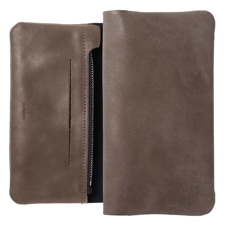 Genuine leather Japan leather Mostro stand function zipper pocket included notebook-style case AQUOS series