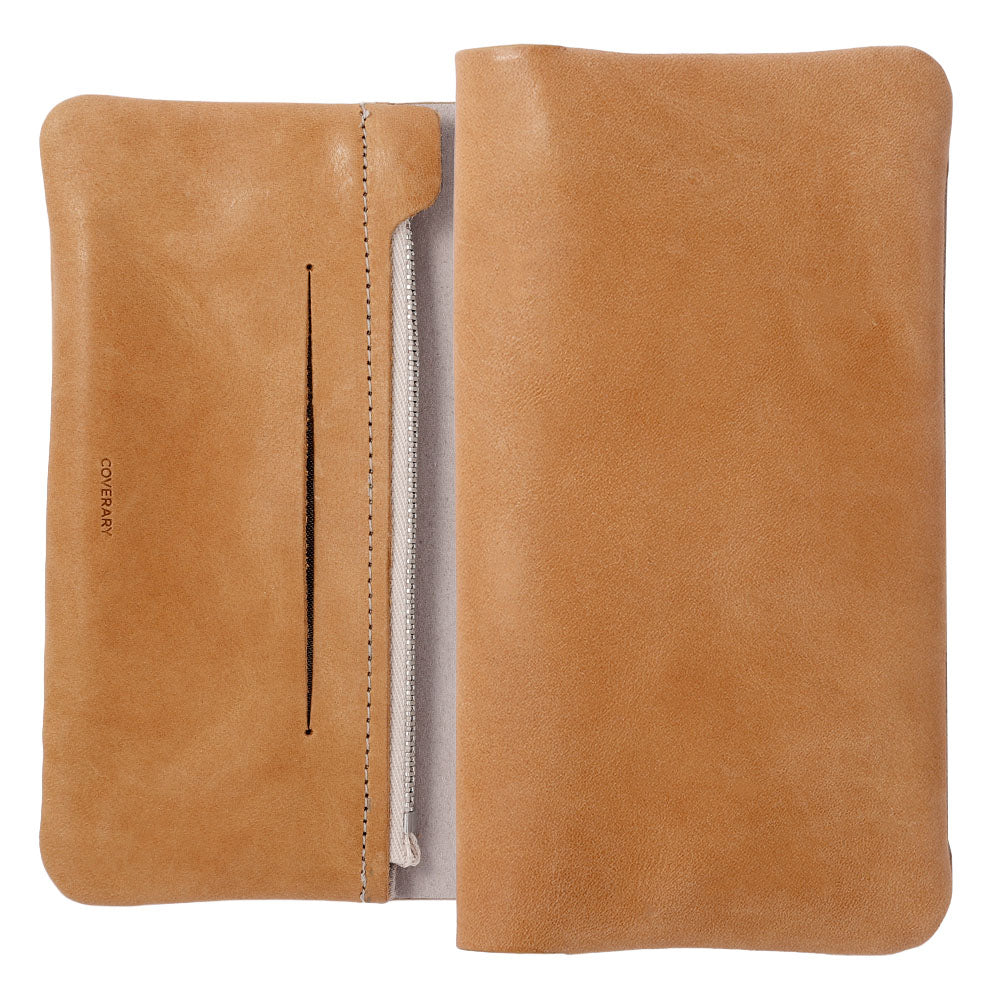 Genuine leather Japan leather Mostro stand function zipper pocket included notebook-style case AQUOS series