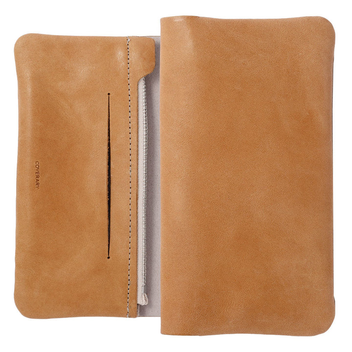 Genuine leather Japan leather Mostro stand function zipper pocket included notebook-style case AQUOS series