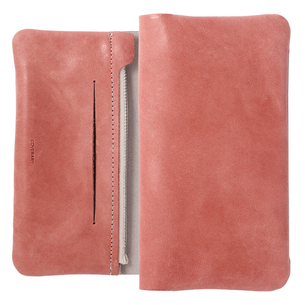 Genuine leather Japan leather Mostro stand function zipper pocket included notebook-style case AQUOS series