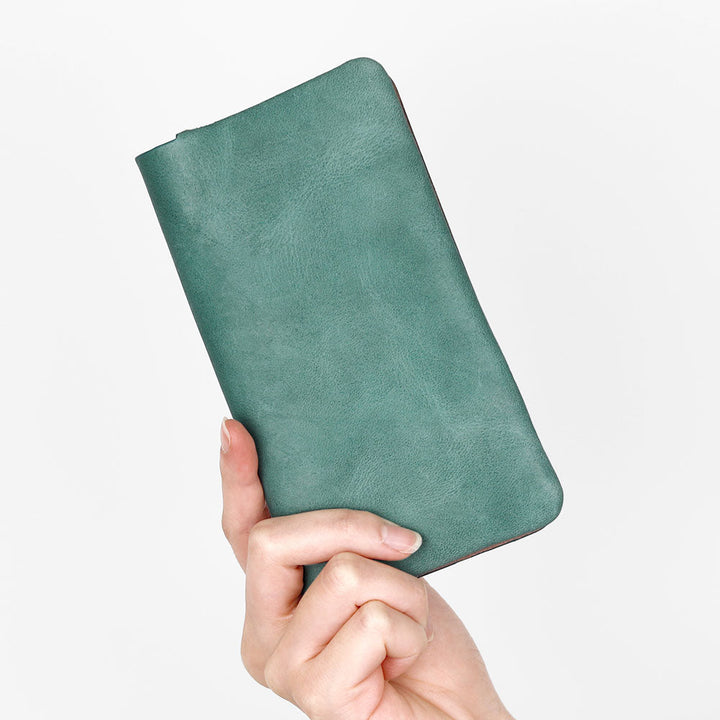 Genuine leather Japan leather Mostro stand function zipper pocket included notebook-style case AQUOS series