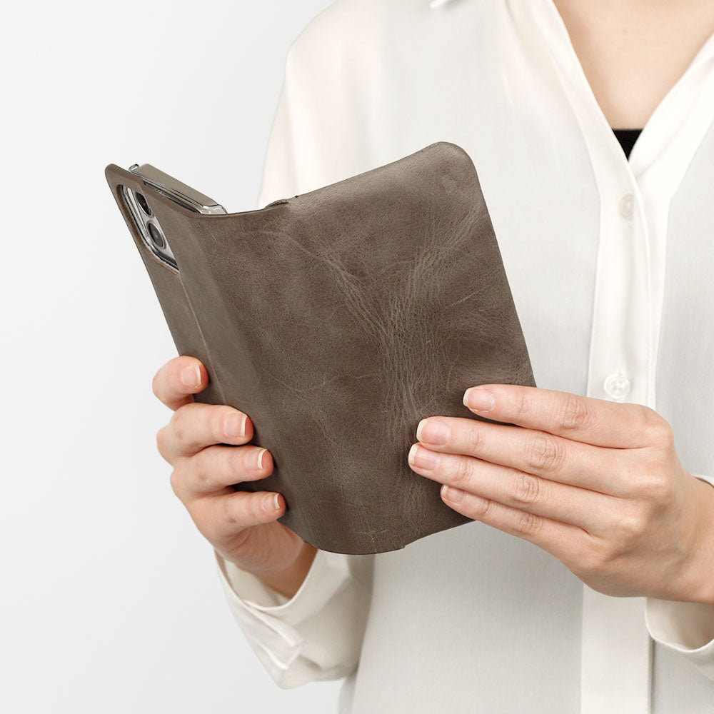 Étui portefeuille en cuir véritable cuir japonais Mostro avec fonction support et poche zippée pour la série Google Pixel