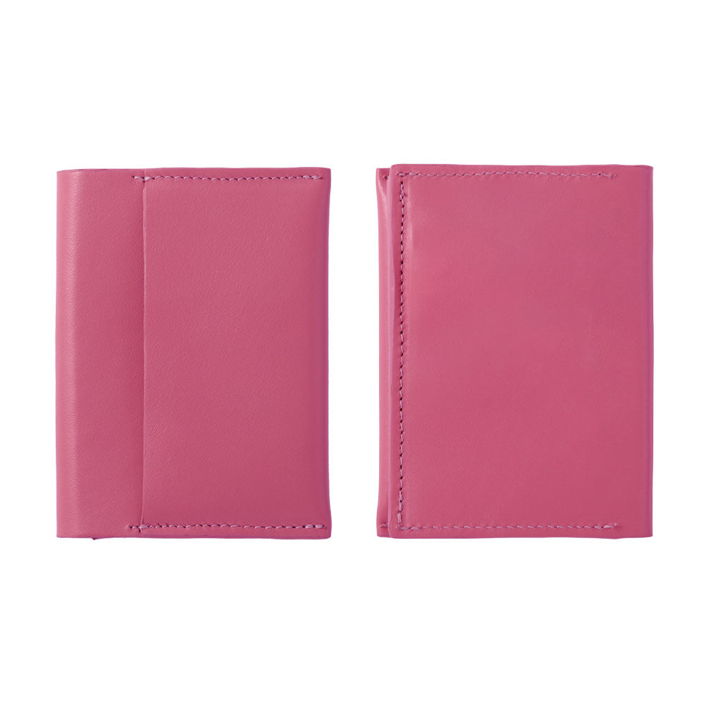 Portefeuille à cartes en cuir italien lisse véritable cuir