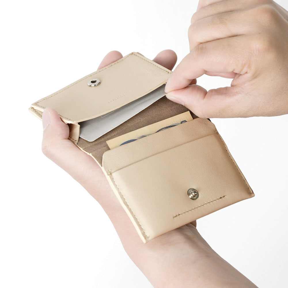 Portefeuille à cartes en cuir italien lisse véritable cuir