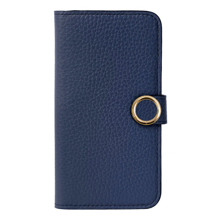 Cuir véritable 32 couleurs cuir italien grainé étui portefeuille avec anneau doré pour cartes (avec ceinture) série Xperia