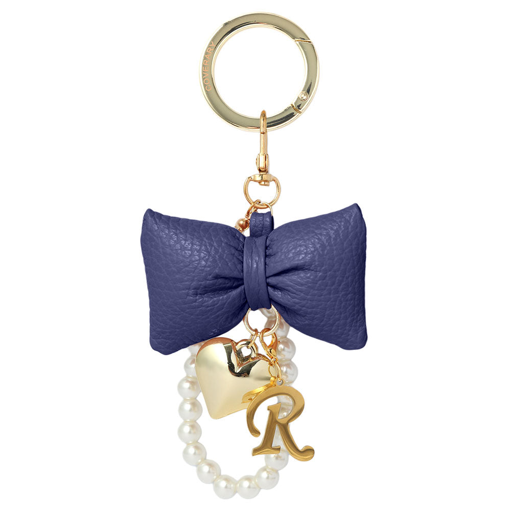 Accessories Genuine Leather 32 Colors Italian Shrink Leather Padded Ribbon Initial Pearl Charm