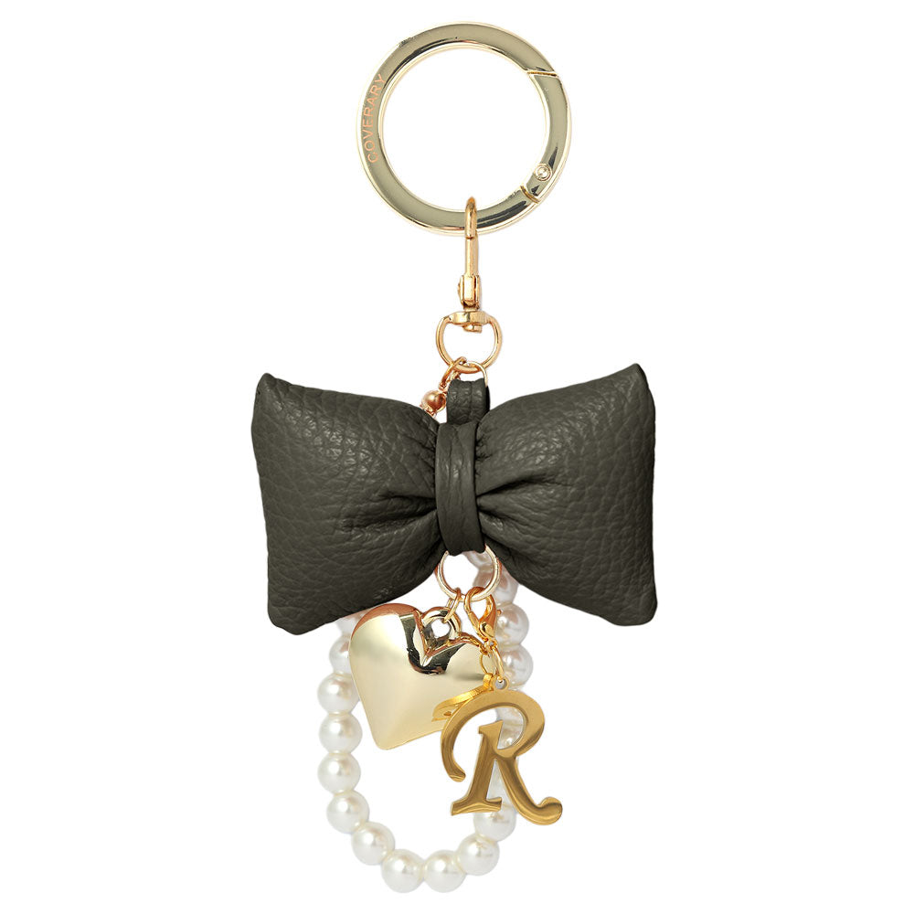 Accessories Genuine Leather 32 Colors Italian Shrink Leather Padded Ribbon Initial Pearl Charm