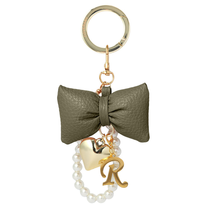 Accessories Genuine Leather 32 Colors Italian Shrink Leather Padded Ribbon Initial Pearl Charm