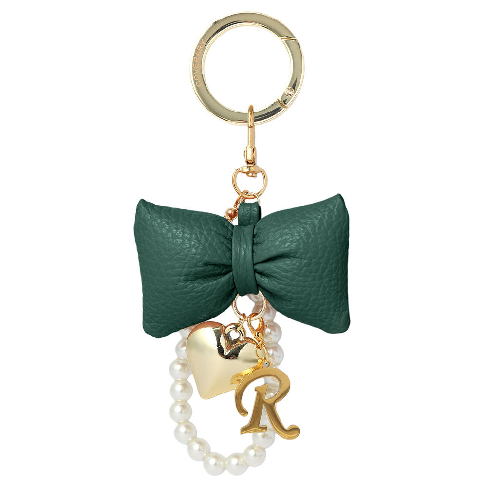Accessories Genuine Leather 32 Colors Italian Shrink Leather Padded Ribbon Initial Pearl Charm