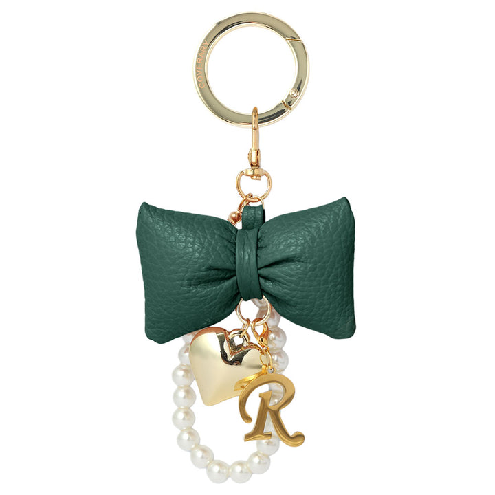Accessories Genuine Leather 32 Colors Italian Shrink Leather Padded Ribbon Initial Pearl Charm