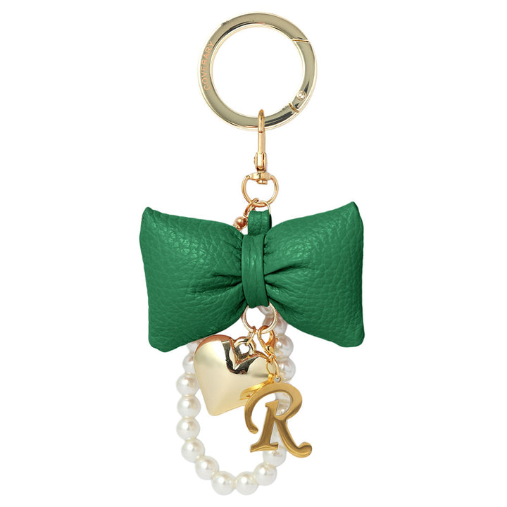 Accessories Genuine Leather 32 Colors Italian Shrink Leather Padded Ribbon Initial Pearl Charm