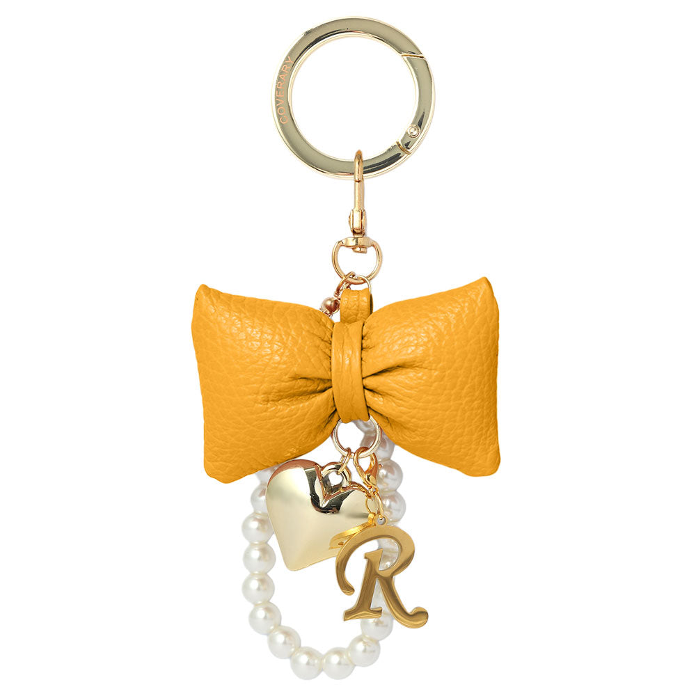 Accessories Genuine Leather 32 Colors Italian Shrink Leather Padded Ribbon Initial Pearl Charm