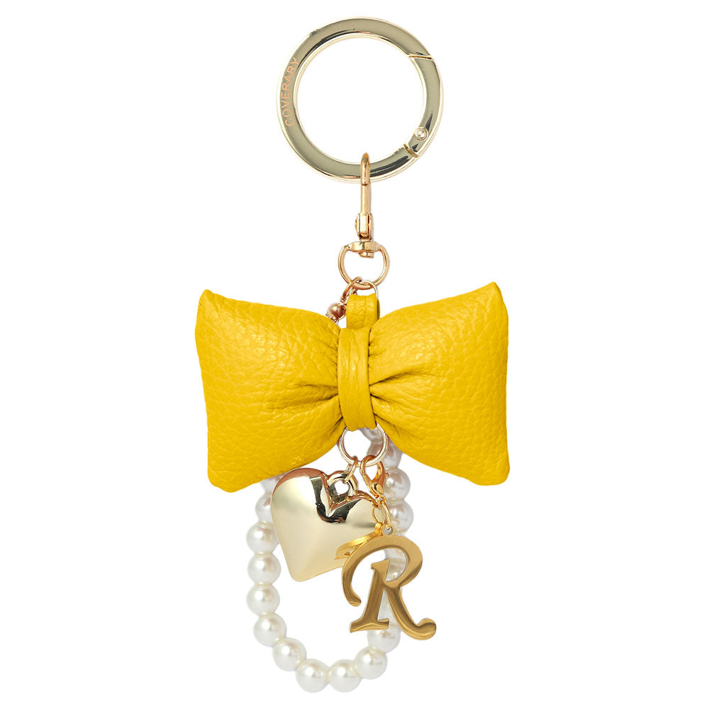 Accessories Genuine Leather 32 Colors Italian Shrink Leather Padded Ribbon Initial Pearl Charm