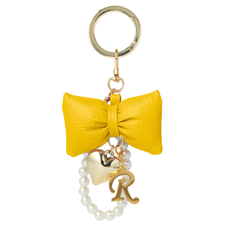 Accessories Genuine Leather 32 Colors Italian Shrink Leather Padded Ribbon Initial Pearl Charm