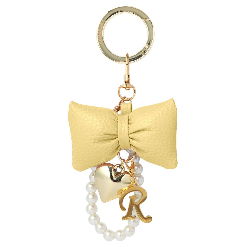 Accessories Genuine Leather 32 Colors Italian Shrink Leather Padded Ribbon Initial Pearl Charm