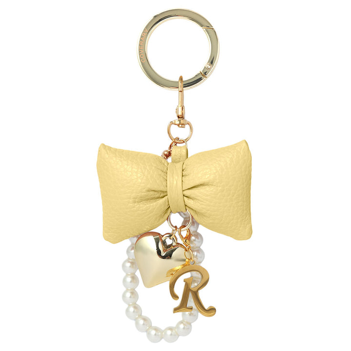 Accessories Genuine Leather 32 Colors Italian Shrink Leather Padded Ribbon Initial Pearl Charm