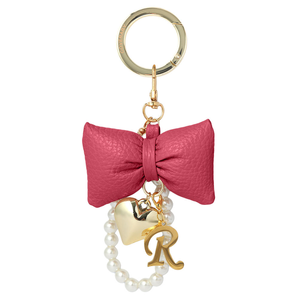 Accessories Genuine Leather 32 Colors Italian Shrink Leather Padded Ribbon Initial Pearl Charm
