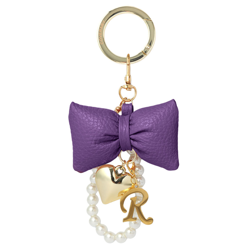 Accessories Genuine Leather 32 Colors Italian Shrink Leather Padded Ribbon Initial Pearl Charm