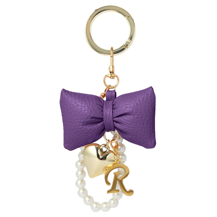 Accessories Genuine Leather 32 Colors Italian Shrink Leather Padded Ribbon Initial Pearl Charm