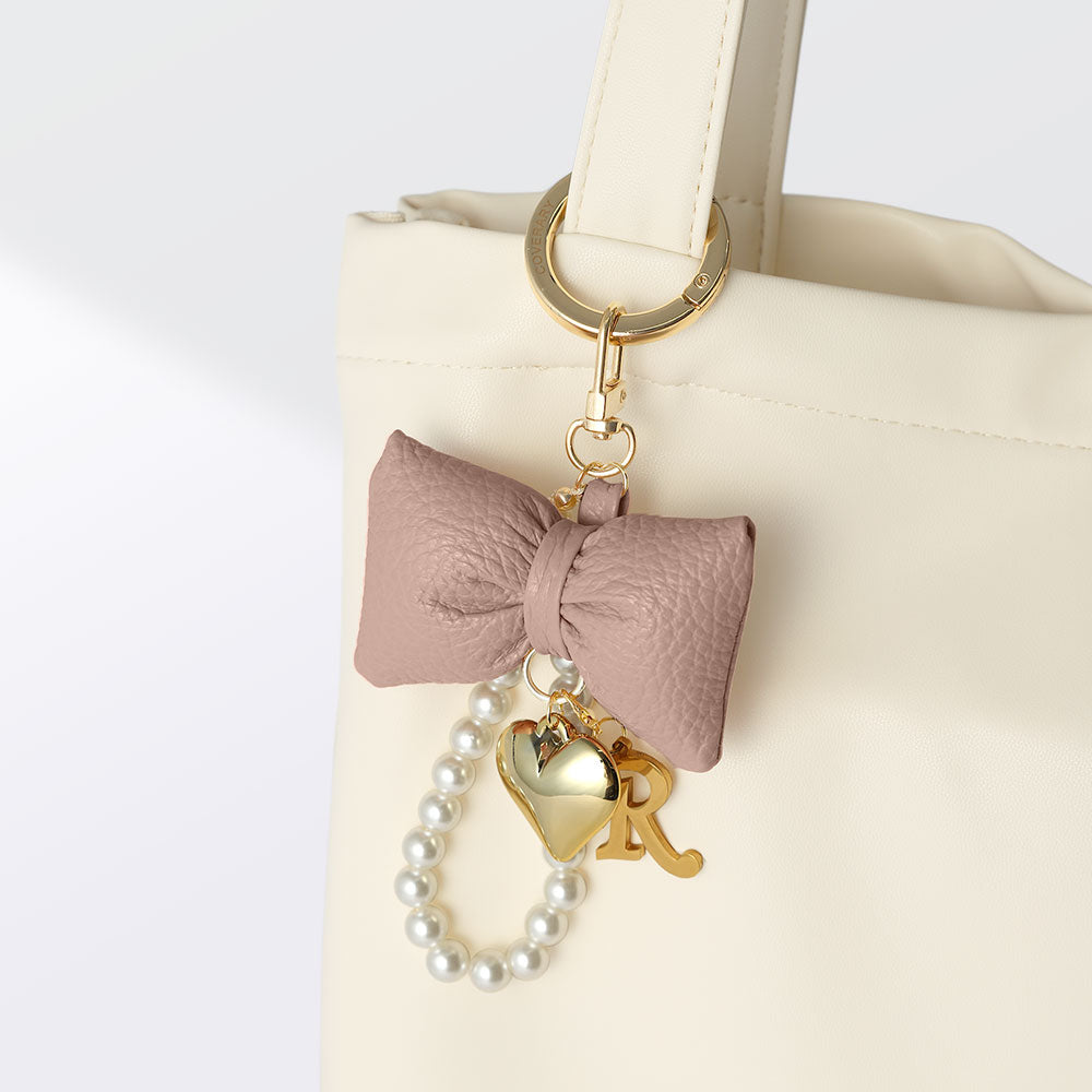 Accessories Genuine Leather 32 Colors Italian Shrink Leather Padded Ribbon Initial Pearl Charm
