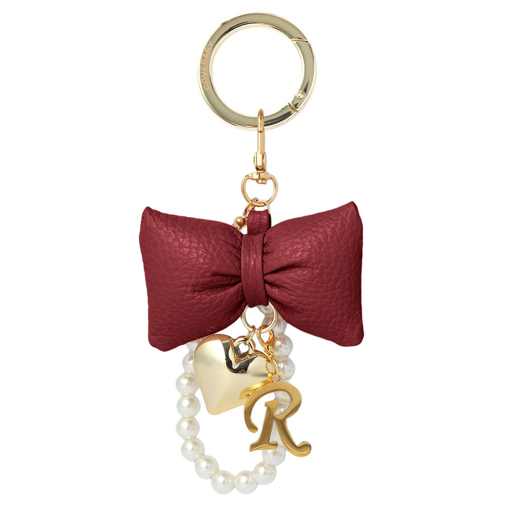 Accessories Genuine Leather 32 Colors Italian Shrink Leather Padded Ribbon Initial Pearl Charm