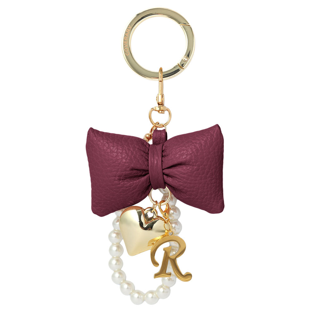 Accessories Genuine Leather 32 Colors Italian Shrink Leather Padded Ribbon Initial Pearl Charm