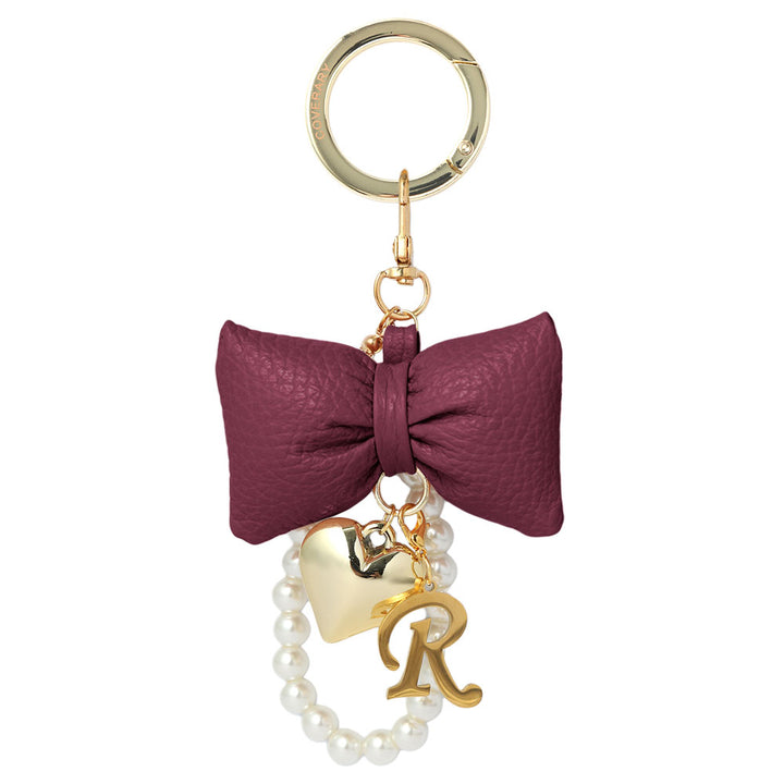 Accessories Genuine Leather 32 Colors Italian Shrink Leather Padded Ribbon Initial Pearl Charm