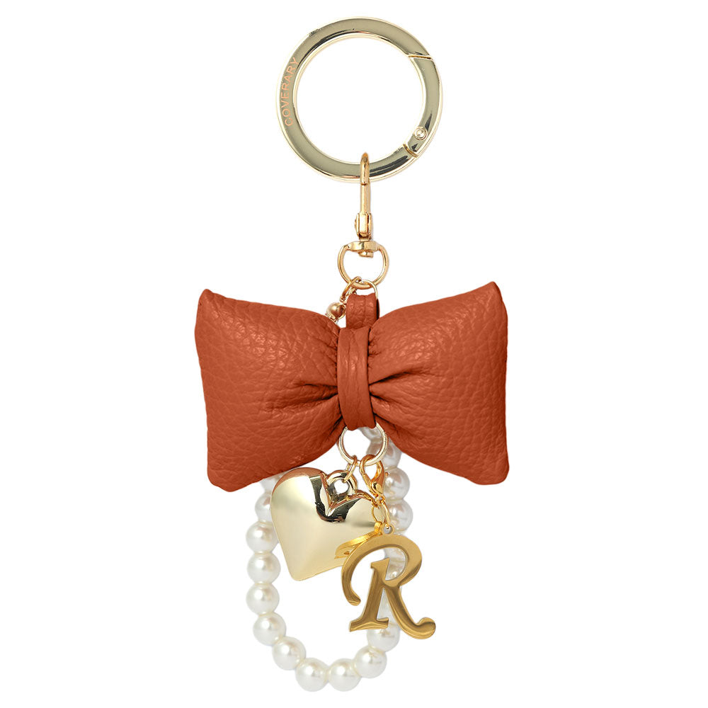 Accessories Genuine Leather 32 Colors Italian Shrink Leather Padded Ribbon Initial Pearl Charm