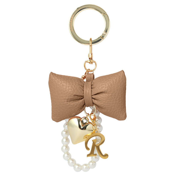 Accessories Genuine Leather 32 Colors Italian Shrink Leather Padded Ribbon Initial Pearl Charm