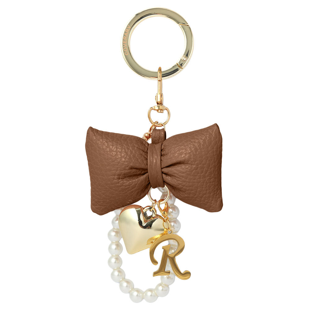 Accessories Genuine Leather 32 Colors Italian Shrink Leather Padded Ribbon Initial Pearl Charm