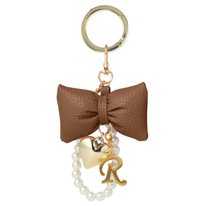 Accessories Genuine Leather 32 Colors Italian Shrink Leather Padded Ribbon Initial Pearl Charm
