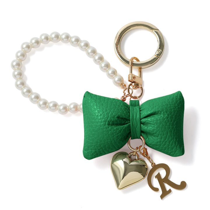 Accessories Genuine Leather 32 Colors Italian Shrink Leather Padded Ribbon Initial Pearl Charm