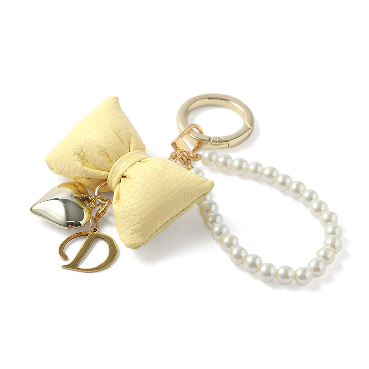 Accessories Genuine Leather 32 Colors Italian Shrink Leather Padded Ribbon Initial Pearl Charm