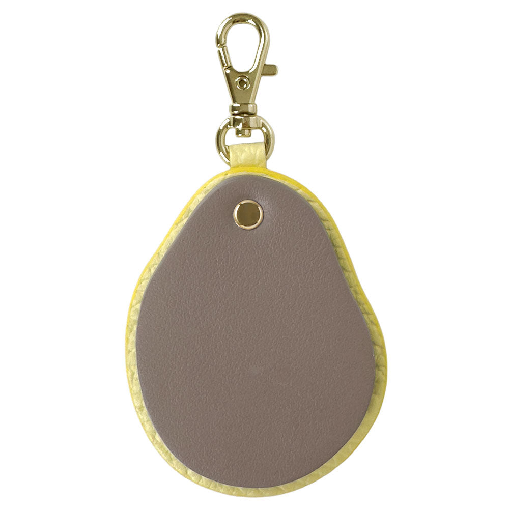 Accessoires cuir véritable cuir italien grainé nuance de matériaux différents breloque miroir