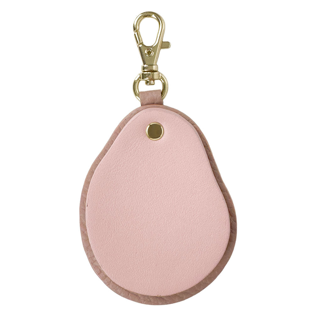 Accessoires cuir véritable cuir italien grainé nuance de matériaux différents breloque miroir
