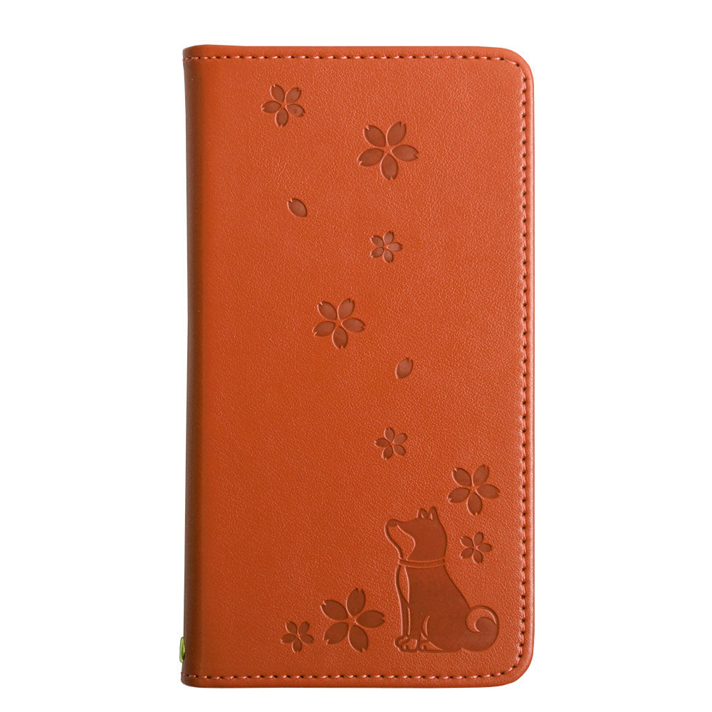 ヴィーガンレザー 犬柄 エンボス 手帳型ケース Xperiaシリーズ