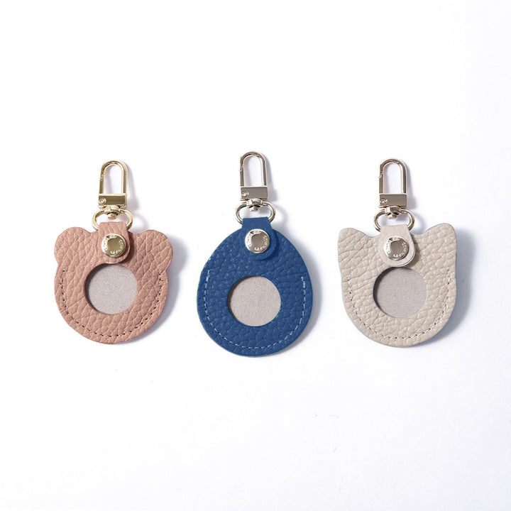 Accessories Genuine Leather Italian Shrink Leather Favorite Face Charm Airtag Case