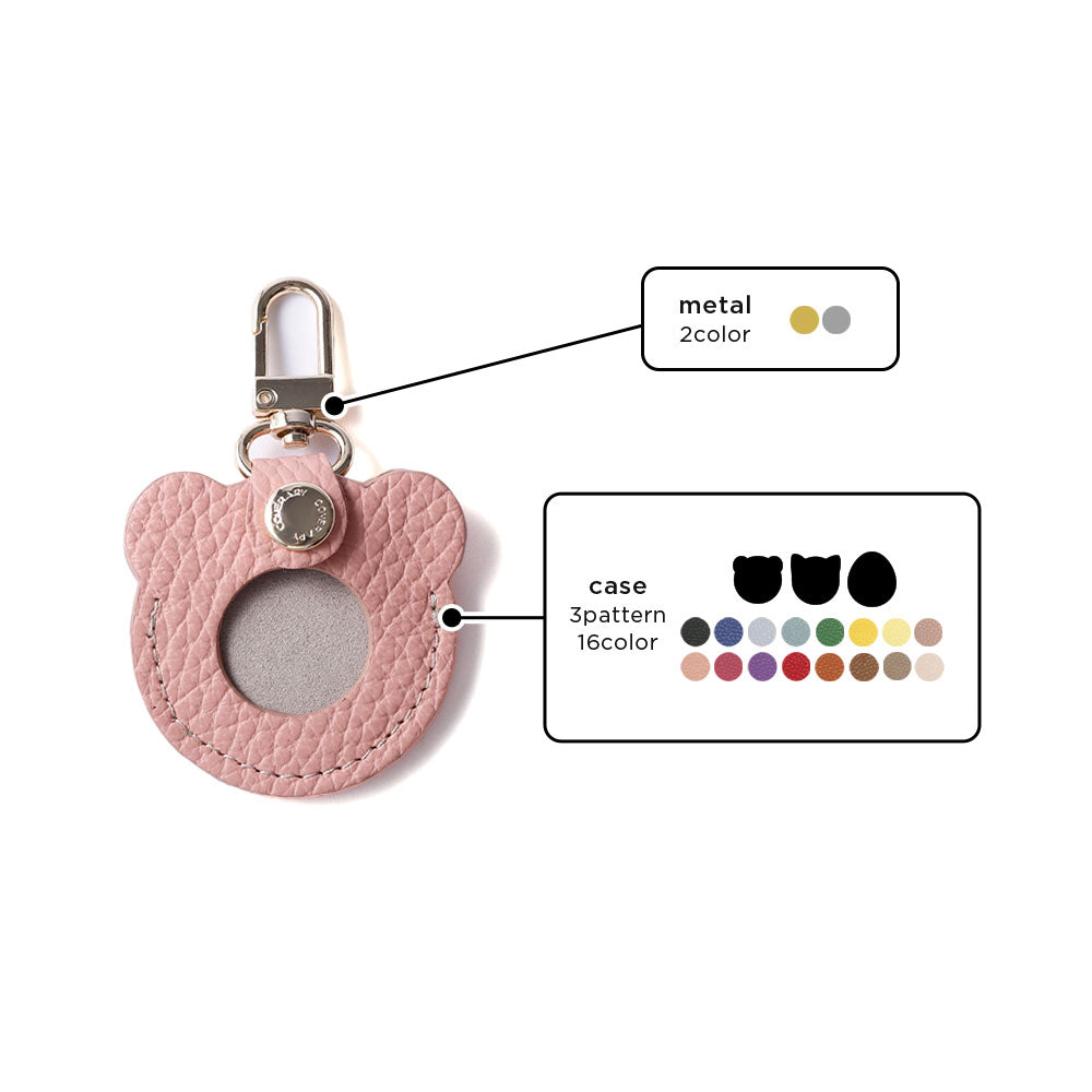 Accessories Genuine Leather Italian Shrink Leather Favorite Face Charm Airtag Case