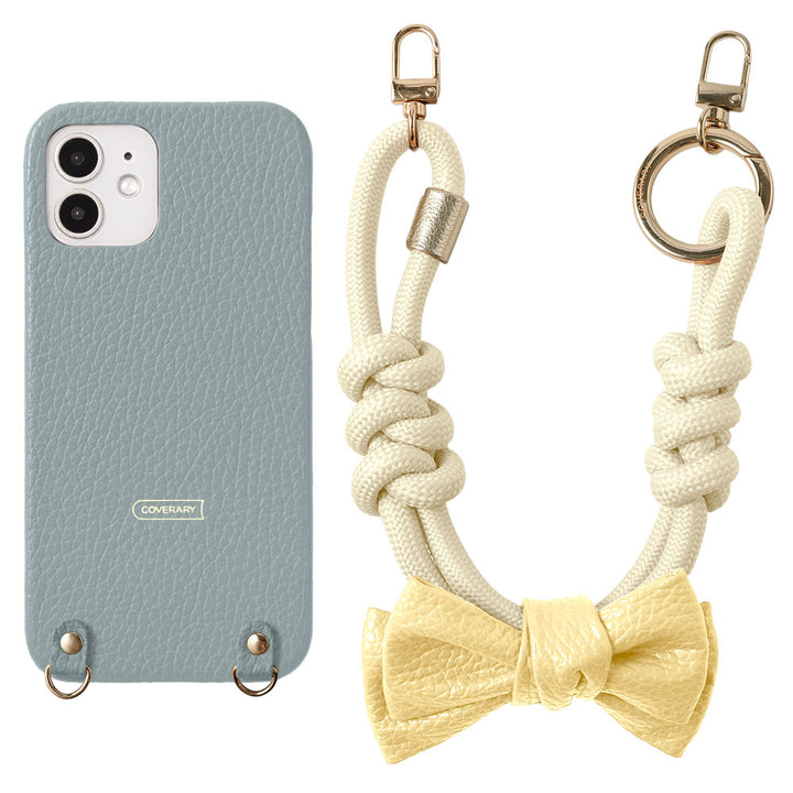 Genuine Leather 32 Colors Italian Shrink Leather Double Ribbon Paracord Hand Strap Attached Back Case