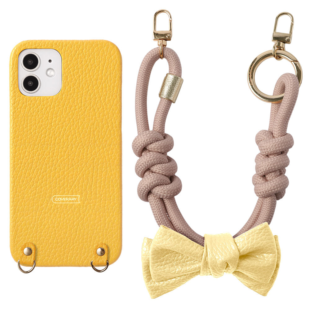 Genuine Leather 32 Colors Italian Shrink Leather Double Ribbon Paracord Hand Strap Attached Back Case