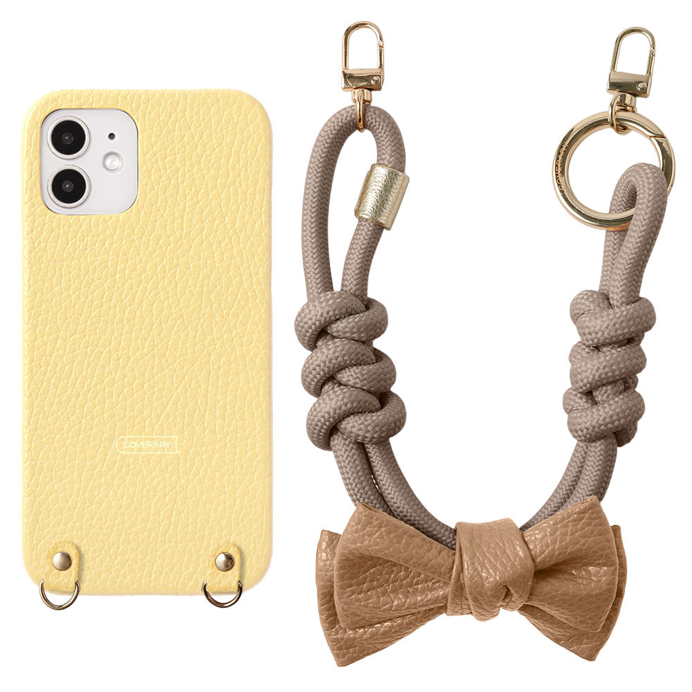 Genuine Leather 32 Colors Italian Shrink Leather Double Ribbon Paracord Hand Strap Attached Back Case