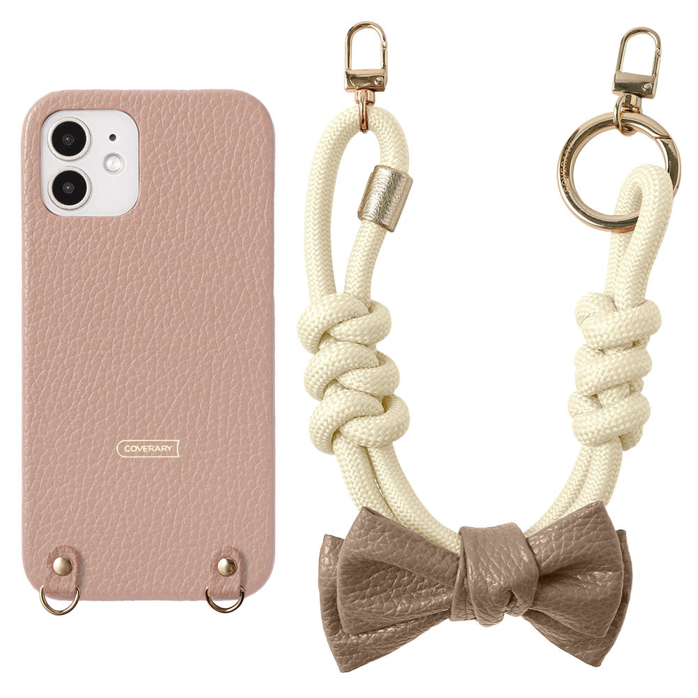 Genuine Leather 32 Colors Italian Shrink Leather Double Ribbon Paracord Hand Strap Attached Back Case